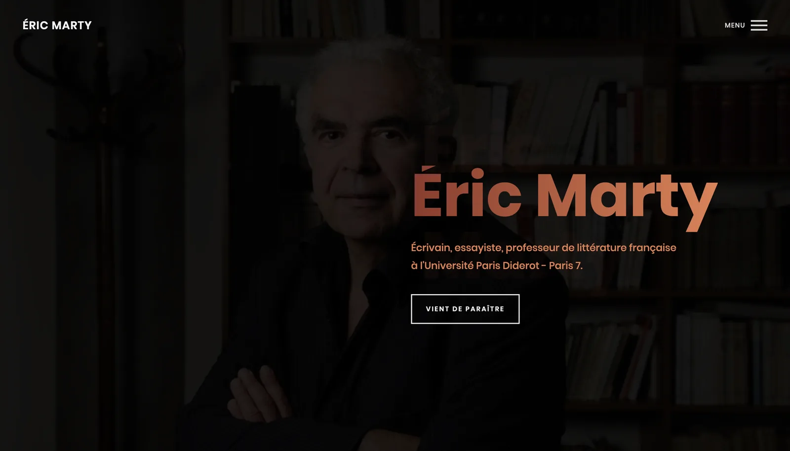 Page d'accueil du site Éric Marty